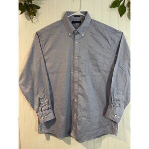 Tommy Hilfiger Mens XL Blue Regular Fit Stretch Button-Down Shirt 17-17.5 34/35